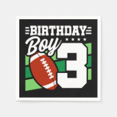 3歳サッカーパーティーテーマ3歳バースデーボーイ スタンダードカクテルナプキン (正面)