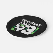 3歳サッカーパーティー3歳の誕生日ボーイ ペーパープレート (アングル)