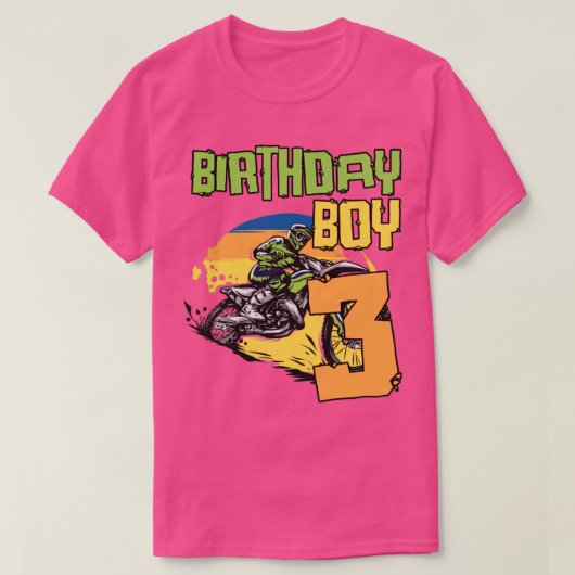 3歳ダートバイク誕生日パーティモトクロスMX 3 Tシャツ (デザイン正面)
