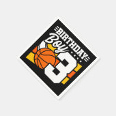 3歳バスケットボールパーティーテーマ3歳バースデーボーイ スタンダードカクテルナプキン (角)