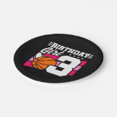 3歳バスケットボールパーティー3rdバースデーガール ペーパープレート (アングル)