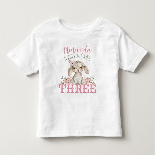 3歳以上のうさぎの女の子の誕生日 トドラーTシャツ (正面)