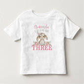 3歳以上の赤ちゃんウサギの女の子の誕生日 トドラーTシャツ (正面)