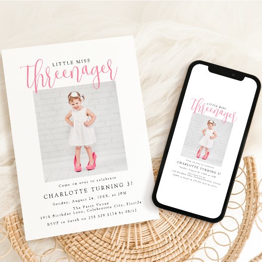 3歳児の反抗期 | フォト　３歳の誕生日パーティー 招待状