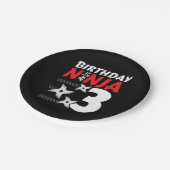 3歳忍者パーティースターキッズ3歳の誕生日 ペーパープレート (アングル)