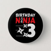 3歳忍者パーティースターキッズ3歳の誕生日 缶バッジ (正面)