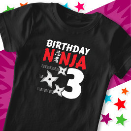 3歳忍者パーティースターキッズ3歳の誕生日 Tシャツ