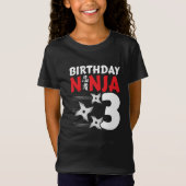 3歳忍者パーティースターキッズ3歳の誕生日 Tシャツ (正面)