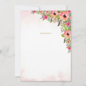 3歳招待状ピンクフローラ3歳のお茶 招待状 (裏面)