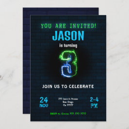 3歳男子誕生日招待状 招待状