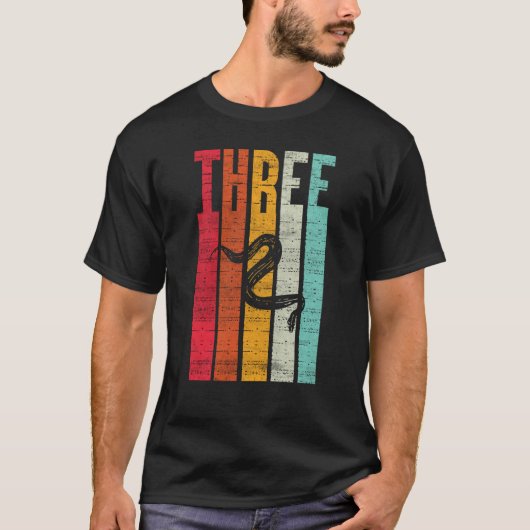 3歳誕生日スネークウィスパーラーフィトンボアセ Tシャツ (正面)