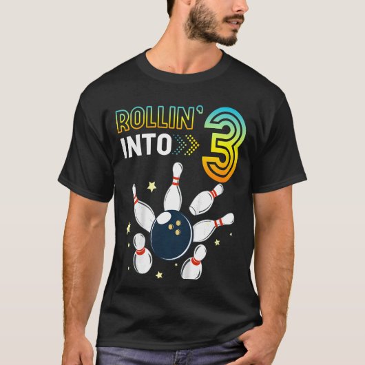 3歳転が前の子供の誕生日ボーリング値リスト Tシャツ (正面)