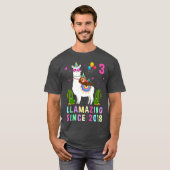 3歳3歳の誕生日ナマズ乗馬ラマの子供 Tシャツ (正面フル)