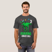 3歳3歳の誕生日ボーイトドラー恐竜ティー Tシャツ (正面フル)