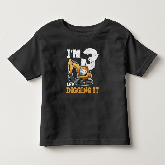 3歳3歳の誕生日建築少年3歳 トドラーTシャツ (正面)