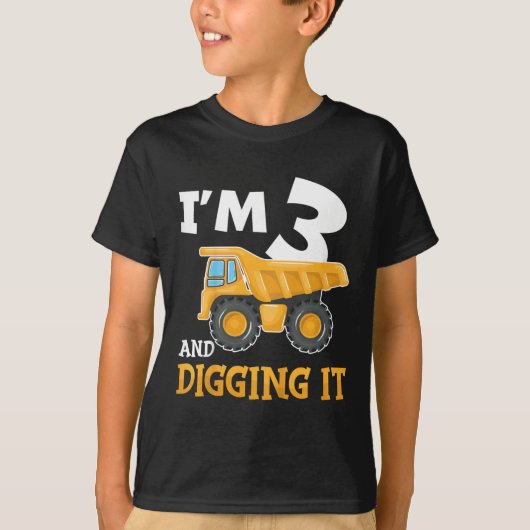 3歳3歳の誕生日建築少年3歳 Tシャツ (正面)