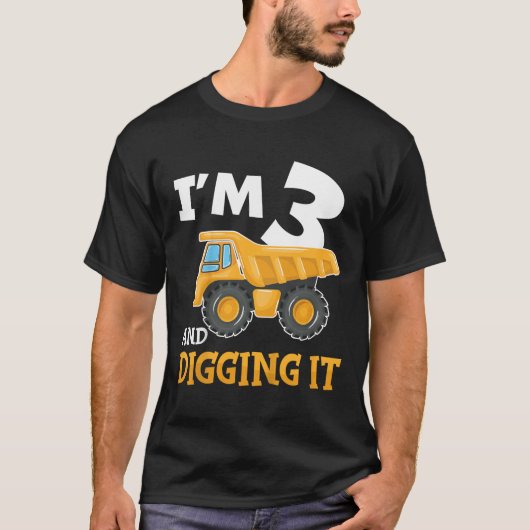 3歳3歳の誕生日建築少年3歳 Tシャツ (正面)