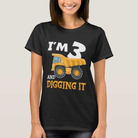 3歳3歳の誕生日建築少年3歳 Tシャツ (正面)