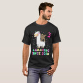 3歳3誕生日スロッスライディングラマガールズ Tシャツ (正面フル)