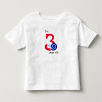 「3歳!」+かわいいハッピーブルーカタツムリ