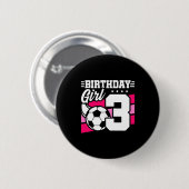 3歳 サッカー パーティー 3歳の誕生日 女の子 缶バッジ (正面&裏面)