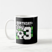 3歳 サッカー パーティー 3歳誕生日 男の子 コーヒーマグカップ (左)