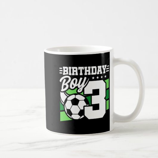 3歳 サッカー パーティー 3歳誕生日 男の子 コーヒーマグカップ (右)