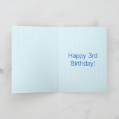 3歳、3歳の誕生日、おもちゃ車と道路 カード (内部)