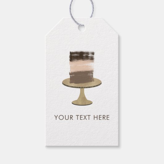 3段のケーキ モダン エレガント ラスティック ブライズシャワー ギフトタグ (正面)