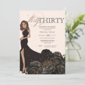 3気のあるそぶりをしたグラムブラック&バラ金ゴールド30歳 招待状 (スタンド正面)