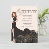 3気のあるそぶりをしたグラムブラック&バラ金ゴールド30歳 招待状 (スタンド正面)