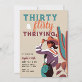 3気のあるそぶりをしたレトロカントリーウェスタン30歳の誕生日 招待状 (正面)