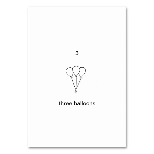 3気球のフラッカスタムシュカード テーブルナンバー (裏面)