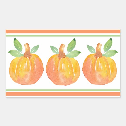 3水彩カボチャ2 長方形シール (正面)