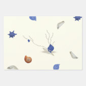 3海詩ブルーピンク沿岸テーマクリスマス ラッピングペーパーシート (正面2)