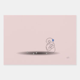 3海詩ブルーピンク沿岸テーマクリスマス ラッピングペーパーシート