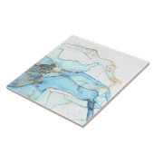 3液状海ブルー及び金ゴールドマーブルの組織 タイル (側面)