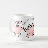 3漫画おもしろいイラストレーション豚の年2019 Mug 1 コーヒーマグカップ (正面左)