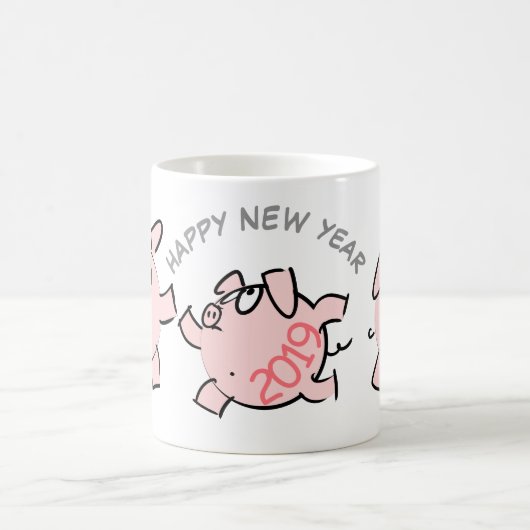 3漫画おもしろいイラストレーション豚の年2019 Mug 1 コーヒーマグカップ (中央)