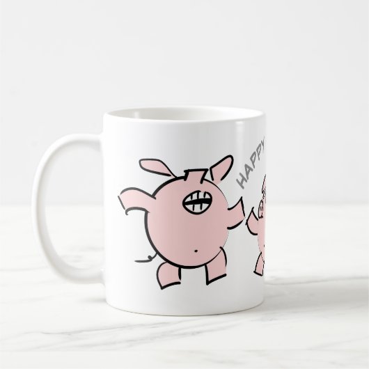 3漫画おもしろいイラストレーション豚の年2019 Mug 2 コーヒーマグカップ (左)
