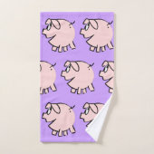 3漫画おもしろいイラストレーション豚カラーBTを選択 バスタオルセット (ハンドタオル)