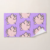 3漫画おもしろいイラストレーション豚カラーBTを選択 バスタオルセット (ハンドタオル)