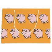 3漫画おもしろい豚ベビー選択カラーLギフト ラージペーパーバッグ (正面)