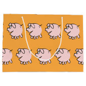 3漫画おもしろい豚ベビー選択カラーLギフト ラージペーパーバッグ (裏面)