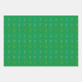 3点セットのエクレクティックツリー包装紙 ラッピングペーパーシート (正面3)