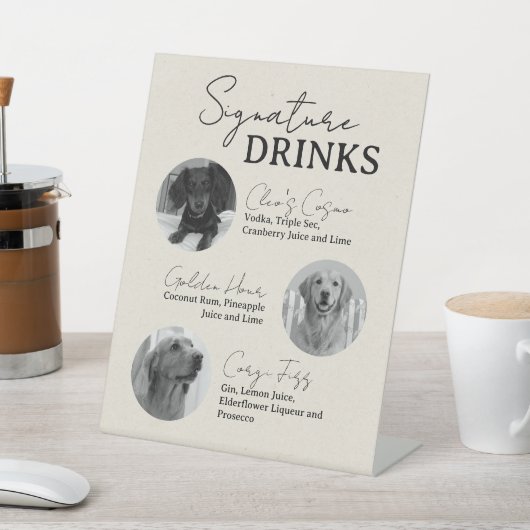 3犬の結婚特徴的な飲み物バー標識 台座サイン (インサイチュ)