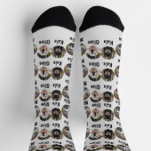 3犬3名グレーパーソナライズされたの犬の写真 ソックス (上部)