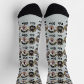 3犬3名グレーパーソナライズされたの犬の写真 ソックス (上部)