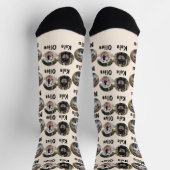 3犬3名パーソナライズされた犬の写真オンアイボリー ソックス (上部)