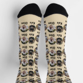 3犬3名パーソナライズされた犬の写真オンデイジー ソックス (上部)